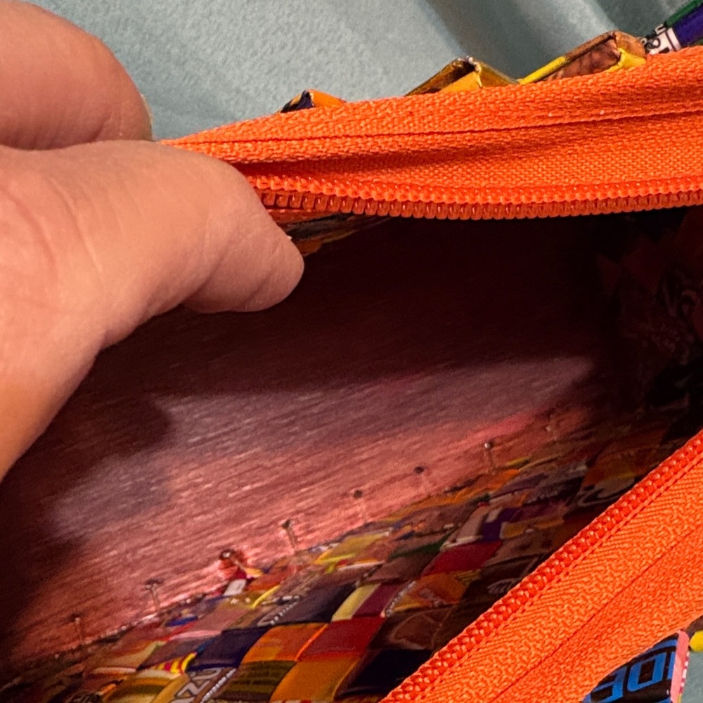 vintage handmade candy wrapper purse Multicolor Zipper Retro Cute Summer Spring - Picture 4 of 8